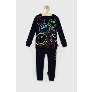 Detské bavlnené pyžamo GAP tmavomodrá farba, vzorovaná vyobraziť