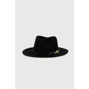 Vlnený klobúk Guess čierna farba, vlnený vyobraziť