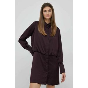 Šaty Dkny fialová farba, mini, rovný strih vyobraziť