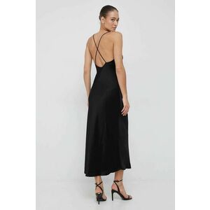 Šaty Calvin Klein čierna farba, maxi, rovný strih vyobraziť