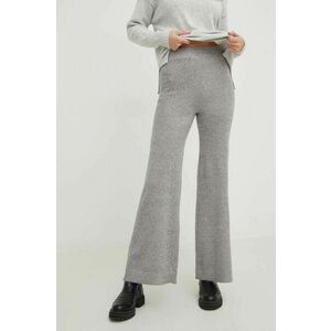 Nohavice Answear Lab dámske, šedá farba, široké, vysoký pás vyobraziť
