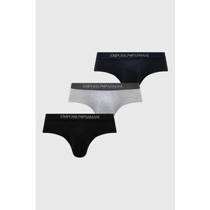 Bavlnené slipy Emporio Armani Underwear 3-pak tmavomodrá farba vyobraziť