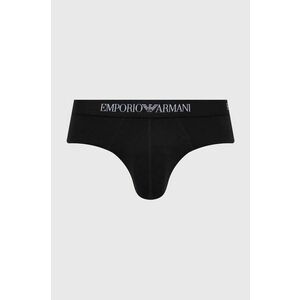 Bavlnené slipy Emporio Armani Underwear 3-pak čierna farba vyobraziť