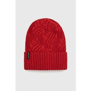 Obojstranná čiapka Burton červená farba, z hrubej pleteniny, vyobraziť