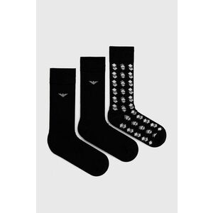 Ponožky Emporio Armani Underwear 3-pak pánske, čierna farba vyobraziť