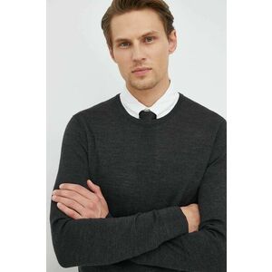 Vlnený sveter Calvin Klein pánsky, čierna farba, tenký, vyobraziť