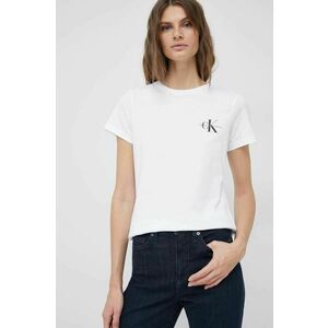 Bavlnené tričko Calvin Klein Jeans 2-pak biela farba, vyobraziť