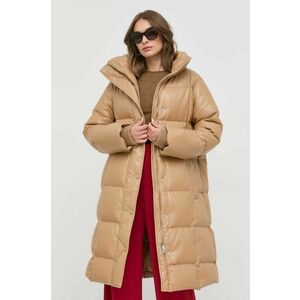 Páperová bunda BOSS dámska, béžová farba, zimná, vyobraziť