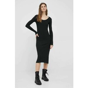 Šaty Tommy Hilfiger čierna farba, mini, priliehavá vyobraziť