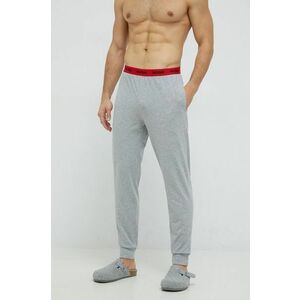 Pyžamové nohavice HUGO pánske, šedá farba, jednofarebná vyobraziť