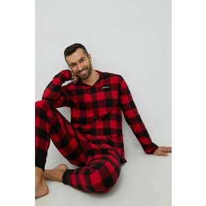 Pyžamo Hollister Co. pánska, červená farba, vzorovaná vyobraziť