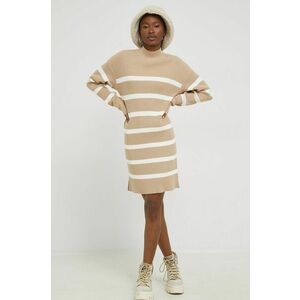 Šaty Abercrombie & Fitch béžová farba, mini, priliehavá vyobraziť