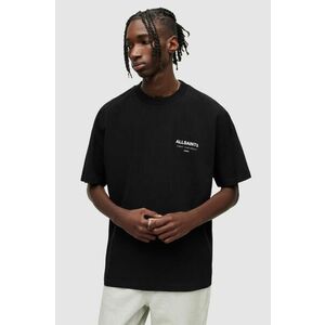 Bavlnené tričko AllSaints čierna farba, s potlačou vyobraziť
