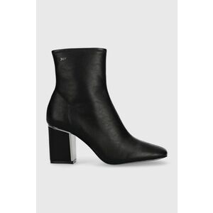 Členkové topánky Dkny Cavale dámske, čierna farba, na podpätku, vyobraziť