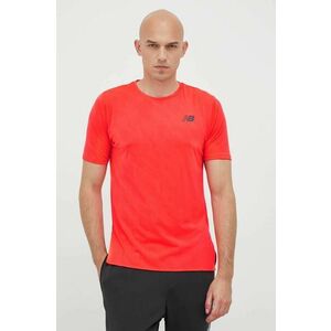 Bežecké tričko New Balance Nyc Marathon Q Speed červená farba, jednofarebné vyobraziť
