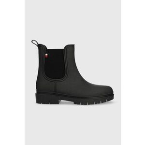 Gumáky Tommy Hilfiger Fw0fw06897 Matt Ankle Rainboot With Elastic dámske, čierna farba vyobraziť