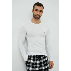 Tričko s dlhým rukávom Emporio Armani Underwear biela farba, jednofarebné vyobraziť