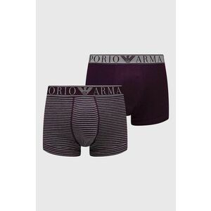 Boxerky Emporio Armani Underwear 2-pak pánske, fialová farba vyobraziť