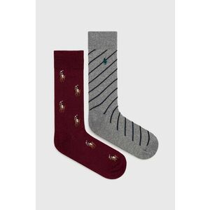 Ponožky Polo Ralph Lauren 2-pak pánske, bordová farba vyobraziť