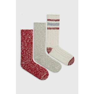 Ponožky Abercrombie & Fitch 3-pak pánske, červená farba vyobraziť