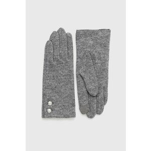 Vlnené rukavice Lauren Ralph Lauren dámske, šedá farba vyobraziť