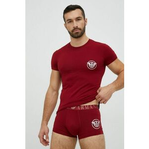 Tričko a boxerky Emporio Armani Underwear bordová farba, s potlačou vyobraziť