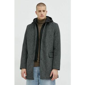 Kabát s prímesou vlny Tom Tailor šedá farba, prechodný, vyobraziť