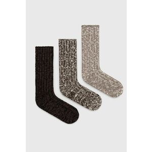 Ponožky Abercrombie & Fitch 3-pak pánske, hnedá farba vyobraziť