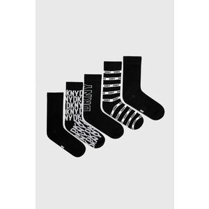 Ponožky Dkny 5-pak pánske, čierna farba vyobraziť
