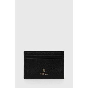 Kožené puzdro na karty Furla dámsky, čierna farba vyobraziť