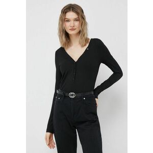 Tričko s dlhým rukávom Calvin Klein dámsky, čierna farba, vyobraziť