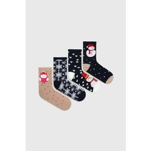 Ponožky Vero Moda 4-pak dámske, tmavomodrá farba vyobraziť