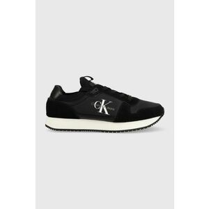 Tenisky Calvin Klein Jeans Ym0ym00553 Runner Sock Laceup Ny-lth čierna farba vyobraziť