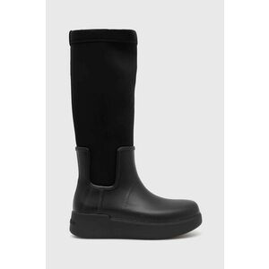 Gumáky Calvin Klein Rain Boot Wedge High dámske, čierna farba vyobraziť