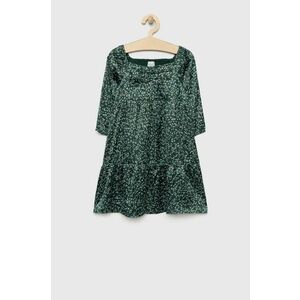 Dievčenské šaty Abercrombie & Fitch zelená farba, midi, áčkový strih vyobraziť