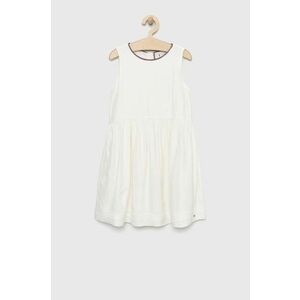 Dievčenské šaty Tommy Hilfiger biela farba, midi, áčkový strih vyobraziť