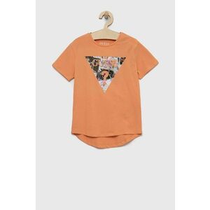 Detské tričko Guess oranžová farba, vyobraziť