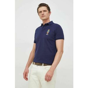Bavlnené polo tričko Polo Ralph Lauren tmavomodrá farba, s nášivkou vyobraziť