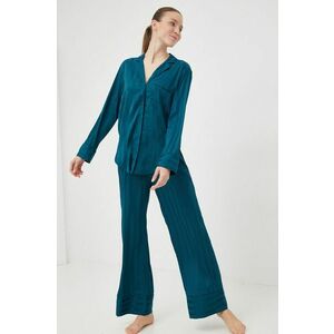 Pyžamová košeľa Abercrombie & Fitch dámska, zelená farba, vyobraziť