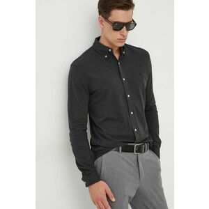Bavlnená košeľa Polo Ralph Lauren pánska, šedá farba, regular, s golierom button-down vyobraziť