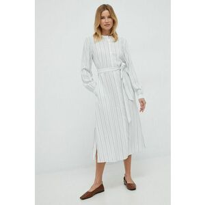 Šaty Tommy Hilfiger biela farba, maxi, rovný strih vyobraziť