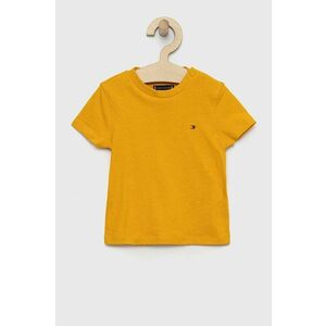 Detské bavlnené tričko Tommy Hilfiger oranžová farba, jednofarebný vyobraziť