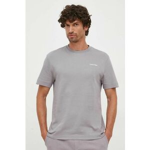 Bavlnené tričko Calvin Klein šedá farba, s potlačou vyobraziť