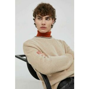 bavlnený sveter Marc O'Polo pánsky, béžová farba vyobraziť