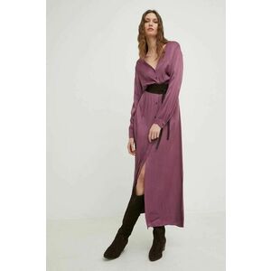 šaty Answear Lab fialová farba, maxi, áčkový strih vyobraziť