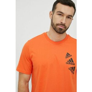 bavlnené tričko adidas oranžová farba, s potlačou vyobraziť