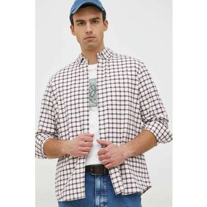Bavlnená košeľa GAP pánska, fialová farba, regular, s golierom button-down vyobraziť