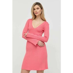 Šaty Patrizia Pepe ružová farba, mini, áčkový strih vyobraziť