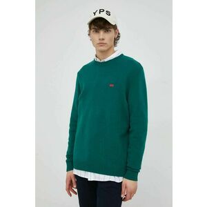 Vlnený sveter Levi's pánsky, zelená farba vyobraziť