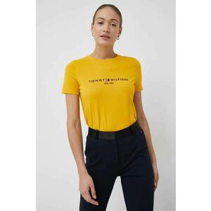 Bavlnené tričko Tommy Hilfiger , žltá farba vyobraziť